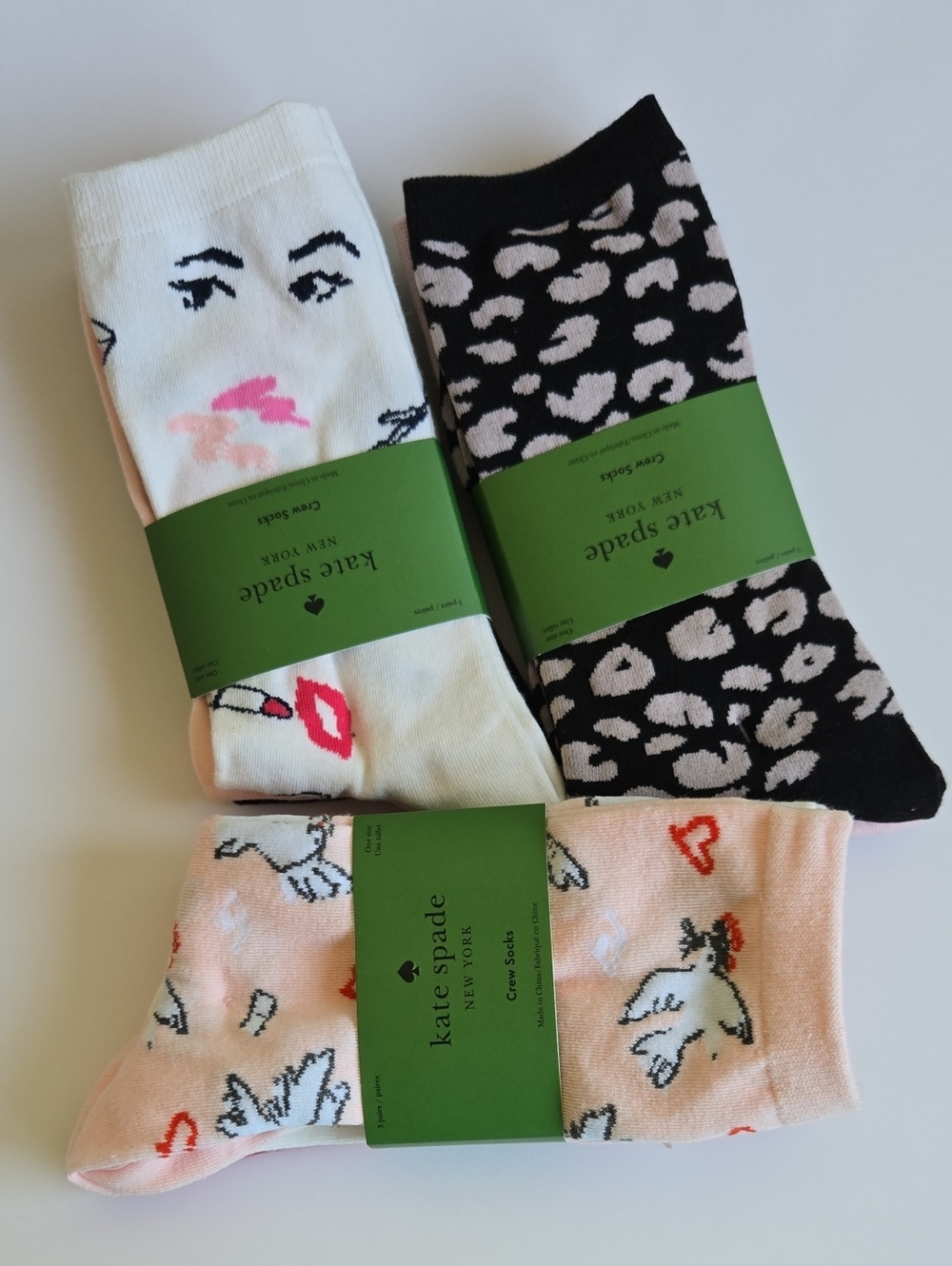 Kate Spade New York Crew Socks Bundle NWT 9 Pairs Total Giftable Cozy